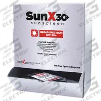 APPROVED VENDOR Sunscreen: 30 SPF, Lotion, 0.004 oz, 200 PK (MPN 91068). Key specifications — Unitized: Unitized; Manufacturer Part Number: 91068; Format: Lotion; Purpose: Sunscreen; Brand: APPROVED VENDOR; Formula Features: PABA Free; Unit Package Type: Packet; Active Ingredient: Oxybenzone.