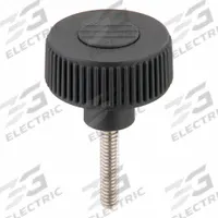 Hand Knob: Knurled, Plastic w/ SS Thread, 1/4"-20 Thread, 30 mm Thread Lg, 40 mm Dia, Gray (MPN K0261.51A2X30). Key specifications — Brand: KIPP; Color: Gray.
