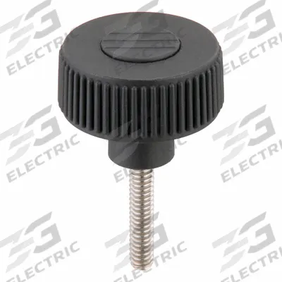 KIPP Hand Knob: Knurled, Plastic w/ SS Thread, 1/4"-20 Thread, 30 mm Thread Lg - Knurled Knobs with Threaded Stud