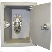 WOODFORD MFG. Wall Hydrant: For 3 3/4 in Wall Thick, 3 3/4 in Overall Lg, Brass, Chrome, Rectangle (MPN B24-1/2). Key specifications — Face Material: Brass; Brand: WOODFORD MFG.; Face Shape: Rectangle; Face Type: Fully Enclosed; Color/Finish: Chrome.