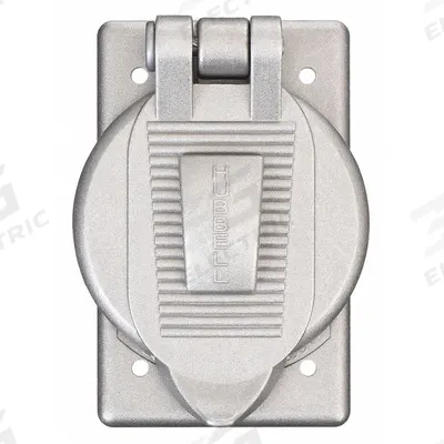 HUBBELL WIRING DEVICE-KELLEMS Weatherproof Cover: Cast Aluminum, Receptacles, 1 Gangs - Aluminum & Zinc Weatherproof Electrical Box Covers