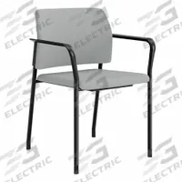 HON Armchair: Gray, Black, 4 Casters/Glides, Contoured Seat and Back, 23 1/2 in Overall Wd, Vinyl (MPN HSGS6.F.B.SX39.CBK). Key specifications — Brand: HON; Features: Contoured Seat and Back; Back Material: Vinyl; Seat Material: Vinyl; Chair Material: Vinyl.