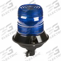 GROTE Flashing Beacon: Flashing Beacon, Blue, 6 5/8 in Overall Wd, 9 1/8 in Overall Ht, LED (MPN 78125). Key specifications — Operating Voltage: 12 to 24V DC; Number of Flash Patterns: 4; Mount Type: Screw; Brand: GROTE; Shape: Round; Lighting SAE Class Rating: SAE Class 2.