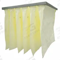 GRAINGER Pocket Air Filter: 20 in x 20 in x 36 in, MERV 14, Yellow, Synthetic, 8 Pockets (MPN 3XJ95). Key specifications — Display Sell UOM: EA; Brand: GRAINGER; Media Material: Synthetic; Performance Rating: MERV 14.