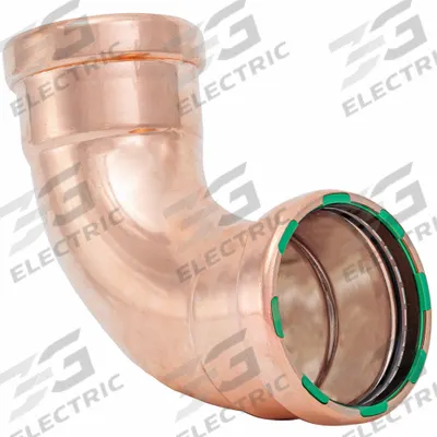 QUICKFITTING SUREPRESS Crimp Elbow: 90° Elbow, 3 in CTS x 3 in CTS size - Plumbing Copper & Bronze Press Tube Fittings with Seal Window