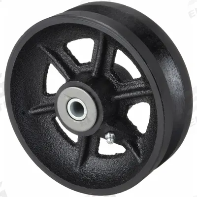 APPROVED VENDOR Track Wheel: 5 in Wheel Dia., 2 in Wheel Wd, 900 lb Load Capacity, Iron - V-Groove Track Wheels