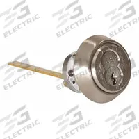 BEST Lockset Cylinder: Rim, Interchangeable Core, Chrome (MPN 12E72RP3626). Key specifications — Brand: BEST; Lock Assembly Type: Rim; Cylinder Core Type: Interchangeable Core Cylinder; Includes: Plate; Number of Pins: 7.