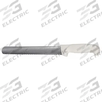CRESTWARE Slicer Knife: Serrated, 12 in Overall Lg, Steel Blade, Polypropylene Handle - Slicing Knives