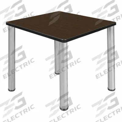 KEE Cafe/Breakroom Table: Laminate, Walnut, 29 in Overall Ht - Max, 30 in Overall Wd - Cafe & Breakroom Tables