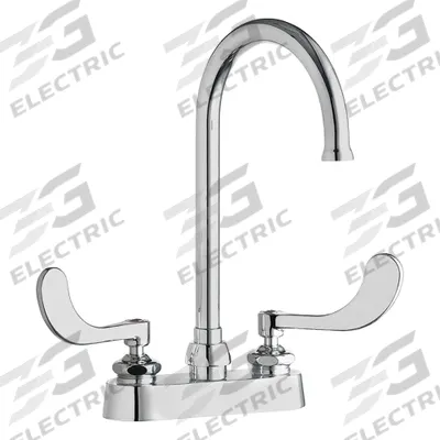 CHICAGO FAUCETS Gooseneck Kitchen/Bathroom Faucet: 895, Cast Brass, Centerset, Deck - Centerset Kitchen Faucets