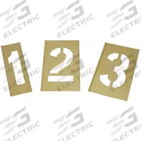 APPROVED VENDOR Stencil Set: 0 to 9/Period (.), 12 in Character Ht, 5 in Character Wd, Brass (MPN 1F044). Key specifications — Includes: Ender; Characters Included: Period (.); Brand: APPROVED VENDOR; Included Characters: 0 to 9.