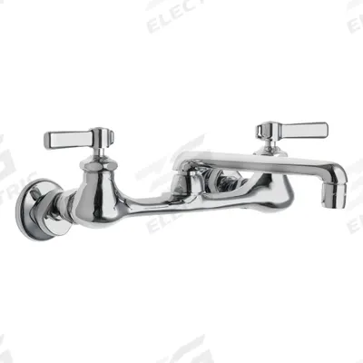 CHICAGO FAUCETS Straight Kitchen Faucet: 540, Cast Brass, Widespread, Wall, 2 Mounting Holes - Widespread Kitchen Faucets