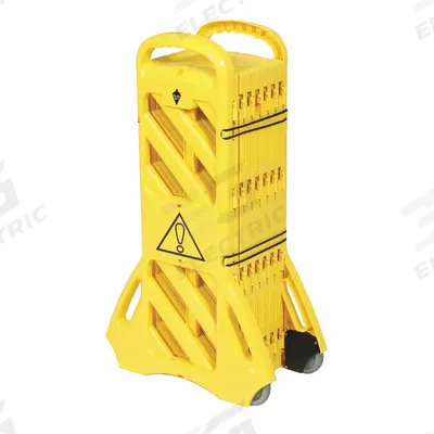 APPROVED VENDOR Portable Barricade: Accordion, Casters, 40 in Ht, 13 ft Expanded Lg - Expandable Barricades