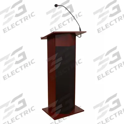 OKLAHOMA SOUND Sound Lectern: Mahogany, Includes Battery, Clip-On/Handheld, Laminate - Sound Lecterns