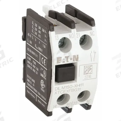 EATON Auxiliary Contact: 1NO/1NC, 16 A Max Current (AC), Front Mount, Front-Mounted - Eaton Auxiliary Contacts