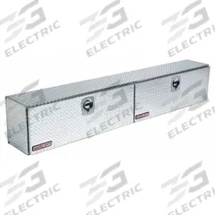 WEATHER GUARD Topside Truck Box: Topside Truck Box, Double Drop-Down Doors Lid, D-Handle, Aluminum (MPN 396-0-02). Key specifications — Brand: WEATHER GUARD; Color: Silver; Lock Type: Keyed.