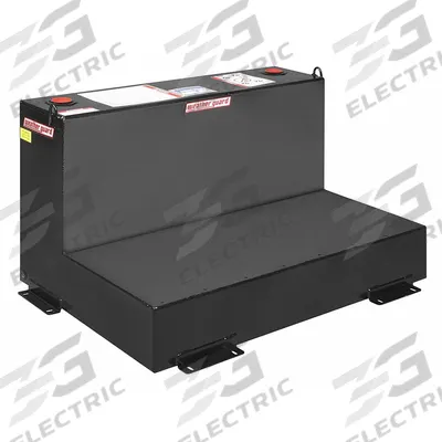 WEATHER GUARD Transfer Tank: Black, L-Shape, 75 gal Capacity, Steel, 12 ga Thick - L-Shaped Liquid Transfer Tanks