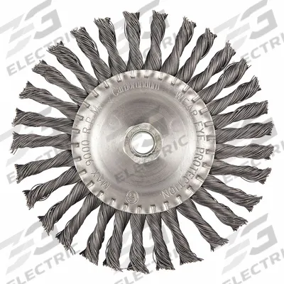 APPROVED VENDOR Wire Wheel: Twisted Steel, 7" Dia x 1/2" Wd, 5/8"-11 Arbor - Heavy-Cleaning Brushes for Contoured Carbon Steel Surfaces