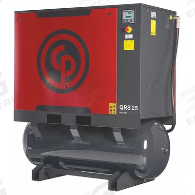 CHICAGO PNEUMATIC Rotary Screw Air Compressor w/Air Dryer: Horizontal, 25 hp, 84.5 cfm - Horizontal Rotary Screw Air Compressors