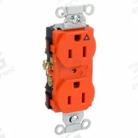 HUBBELL Receptacle: Duplex, 5-15, Orange, 125V AC, 15 A, 2 Pole / 3 Wire (MPN IG15CR)