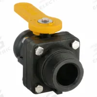 BANJO Manual Two-Way Ball Valve: 2 in, Polypropylene, Straight, Male Camlock x MNPT, Two-Piece (MPN VSFMT200). Key specifications — Brand: BANJO; Handle: Lever.