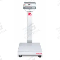 OHAUS Industrial Bench Scale: 18 in x 18 in, Not IP Rated, Front-Mounted, Defender 5000 (MPN 30461655). Key specifications — Connection Ports: USB; Readability: 0.01 lb/5 g; Brand: OHAUS; Weighing Surface Material: Stainless Steel.