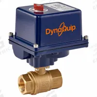 DYNAQUIP CONTROLS Electrically Actuated Two-Way Ball Valve: 1 in, Brass, 24V AC, FNPT x FNPT (MPN EHG25ATE20H). Key specifications — Included Mounting: ISO 5211 Actuator Mounting Pad; Brand: DYNAQUIP CONTROLS; Stem Material: Nickel-Plated Brass; Actuator Features: Thermal Overload Protection.