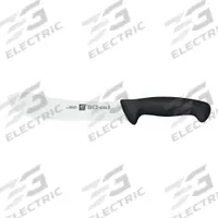 ZWILLING J.A. HENCKELS Knife: Curved, 8 in Overall Lg, Stainless Steel Blade, Polypropylene Handle (MPN 32206-204). Key specifications — Sub-brand: Twin Master; Brand: ZWILLING J.A. HENCKELS; Blade Material: Stainless Steel; Blade Type: Curved; Edge Style: Fine Edge; Forged/Stamped: Stamped; Handle Color: Black; Handle Material: Polypropylene.