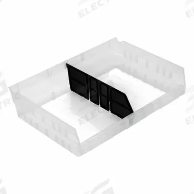 QUANTUM STORAGE SYSTEMS Long Bin Dividers: 10 in x 4 in, 15 in Overall Wd - Plastic Shelf Bin Dividers