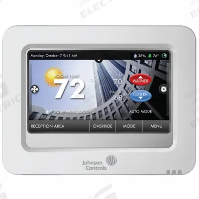 JOHNSON CONTROLS WiFi Thermostat: Heat and Cool, White, C/G/R/Sensor/W1/O/B/W2/W3/AUX/Y1/Y2 - Commercial Thermostats