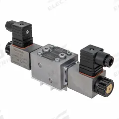 ENERPAC Solenoid Poppet Valve: 5 gpm Max Flow Rate, Three Positions, Oil, Four-Way Ways, Oil, VP03 (MPN VP0312). Key specifications — attr1018253: ENERPAC; attr1018283: Oil; attr1018249: VP0312; attr1018300: Pressure; attr1018289: VP03.