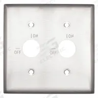 HUBBELL Wall Plate: Barrel Key, 2 Gang, Silver, Std Size (MPN SS22RKL). Key specifications — Brand: HUBBELL; Material: Stainless Steel.