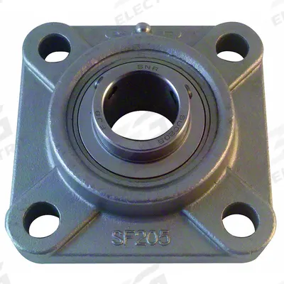 NTN 4 Bolt Flange Bearing: Radial Ball, 1 3/8 in Bore, SS, Set Screws, 4 19/32 in Lg - Food-Grade Flange-Mount Ball Bearings