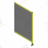 T-Slot Framing System Panel: Add-On, Yellow, 72 in H x 24 in W x 5 1/2 in D, Solid (MPN 48344). Key specifications — Finish: Powder-Coated; Brand: FAZTEK; Panel Color: Clear; Panel Type: Solid; Color: Yellow; Material: Polycarbonate; Assembly: Unassembled; Manufacturer Part Number: 48344.