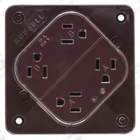 HUBBELL Receptacle: Quad, 5-15, Brown, 125V AC, 15 A, 2 Pole / 3 Wire (MPN HBL415)