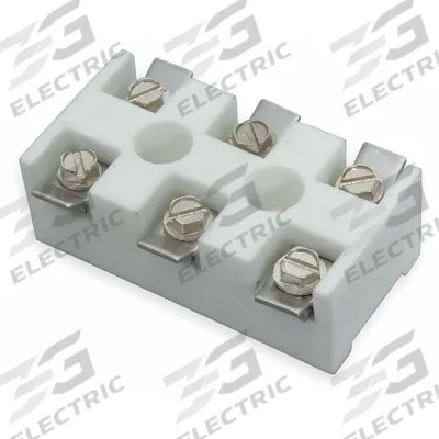 TEMPCO Ceramic Terminal Block: High Temp 3-Pole, 600V AC - Ceramic Terminal Blocks