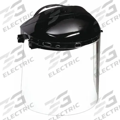CONDOR Face Shield: Clear, Uncoated, Metal Detectable/Reusable, 15 1/2 in Visor Wd - General Purpose Single-Crown Face Shields