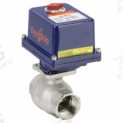 DYNAQUIP CONTROLS Electrically Actuated Two-Way Ball Valve: 1 1/2 in, 316 Stainless Steel - Stainless Steel Electrically-Actuated Ball Valves