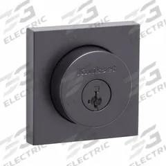 KWIKSET Single Cylinder Deadbolt: Cylindrical, 1 3/4 in Door Thick - Max, Black (MPN 158-SQT-514-SMT-6AL-STRKP-K3). Key specifications — ADA Compliant: Yes; Brand: KWIKSET; Finish: Flat Black Coated; Includes Core: Core Included.