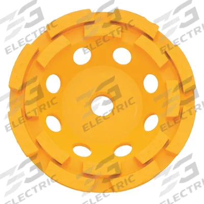 DEWALT Segment Cup Grinding Wheel: Double Row, 7" Dia, 5/8"-11 Arbor, 16 Segment - Double-Row Diamond Segment Cup Grinding Wheels