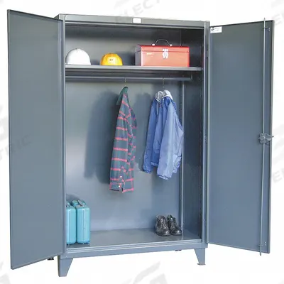 STRONG HOLD Storage Cabinet: 36 in x 24 in x 78 in, 1 Adj Shelf, Swing Handle & Padlock Hasp - Industrial Wardrobe Cabinets