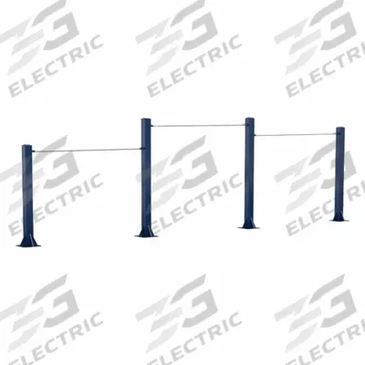 TRIACTIVE USA Tri-Level Horizontal Bar: 88 in Overall Ht, 177 in Overall Lg - Outdoor Fitness Stations