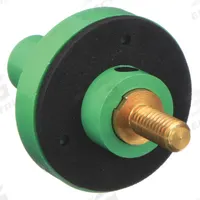 Single Pole Receptacle: Green, Straight Taper Nose Mating, Threaded Stud Termination, 150 A (MPN HBL15FRSGN). Key specifications — Series: 15; Receptacle Gender: Female; Brand: HUBBELL.