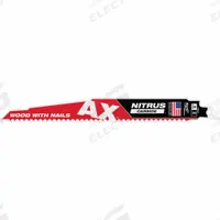 MILWAUKEE Reciprocating Saw Blade: 5 Teeth per Inch, 9 in Blade Lg, 0.05 in Blade Thick, Carbide (MPN 48-00-7252). Key specifications — attr1109198: 5; attr1109200: Rigid for Straight Cuts; attr1109201: Tapered; attr1109209: MILWAUKEE.