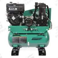 SPEEDAIRE Stationary Air Compressor/Generator: 2 Stage, 9 1/10 hp Engine, Kohler, 15.7 cfm (MPN AG2-SKD9-30G). Key specifications — attr50933: Kohler; attr86530: Electric; attr50934: SPEEDAIRE.