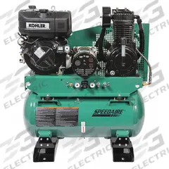 SPEEDAIRE Stationary Air Compressor/Generator: 2 Stage, 9 1/10 hp Engine, Kohler, 15.7 cfm (MPN AG2-SKD9-30G). Key specifications — attr50933: Kohler; attr86530: Electric; attr50934: SPEEDAIRE.