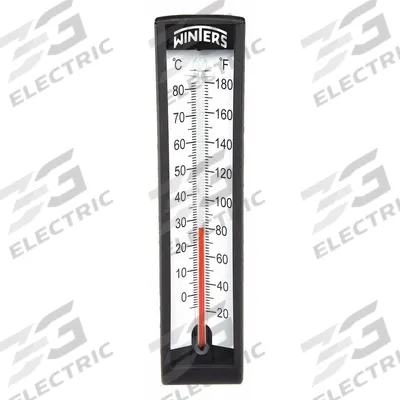 WINTERS Industrial Glass Thermometer: 20°F to 180°F /-5°C to 80°C, +/-2% Accuracy - Lead-Free Adjustable-Angle Thermometer with Thermowell