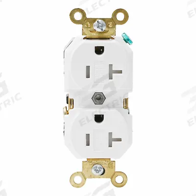 LEVITON Plugs and Receptacles: Duplex, 5-20, White, 125V AC, 20 A, 2 Pole / 3 Wire (MPN 5362-SGW) - General Purpose Receptacles