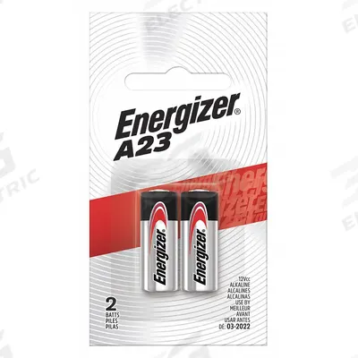 ENERGIZER Battery: A23 Battery Size, Alkaline, 50 mAh Capacity, 12V DC - 21/23