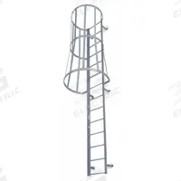 COTTERMAN Fixed Ladder with Safety Cage: 16 ft Overall Ht, 26 in Overall Wd, Steel, 17 Rungs (MPN M17SC C1). Key specifications — Brand: COTTERMAN; Assembly: Assembled; Number of Sections: 3.
